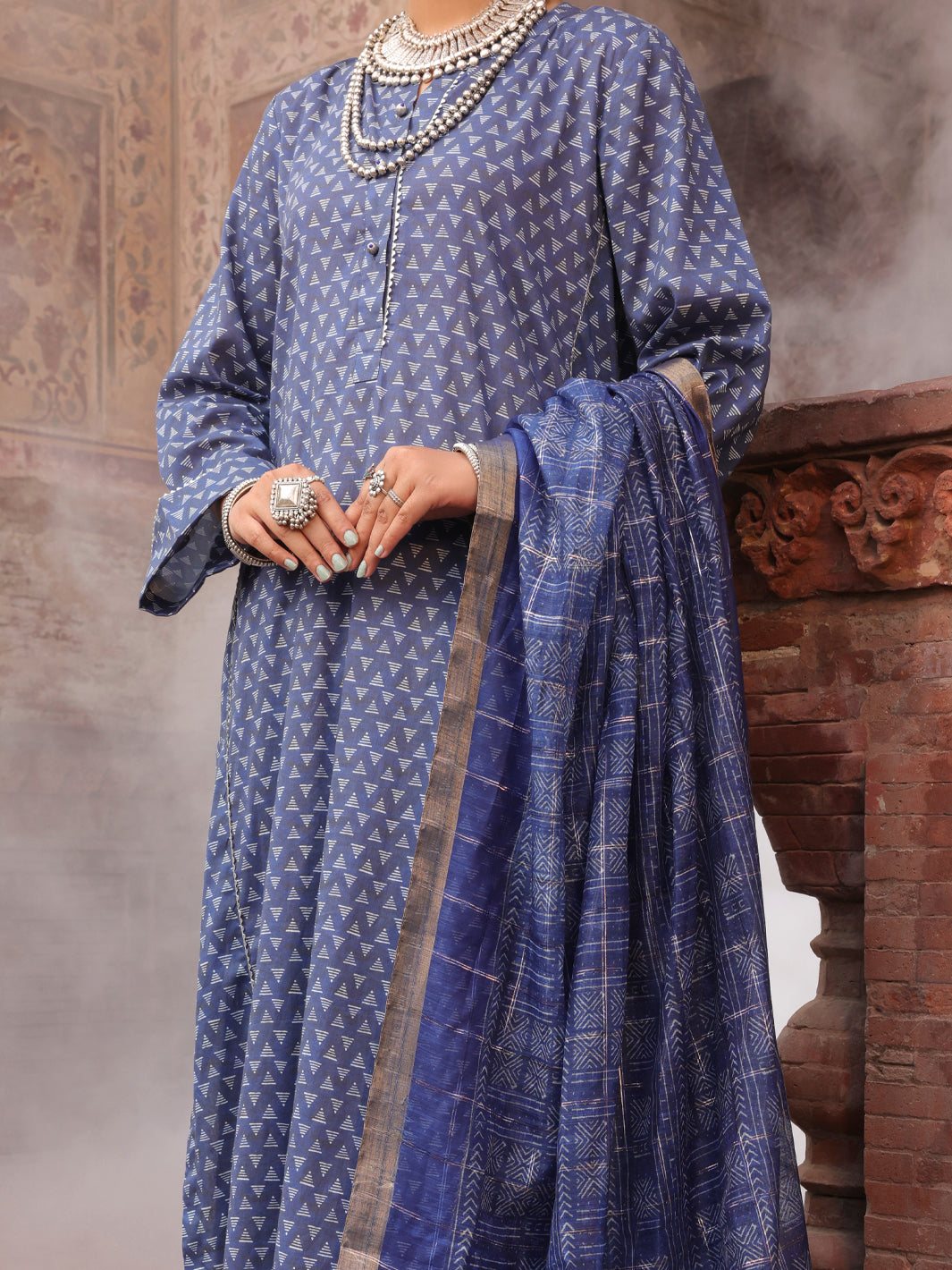 Blue Cambric Stitched 3Pc - AWP-3PS-499