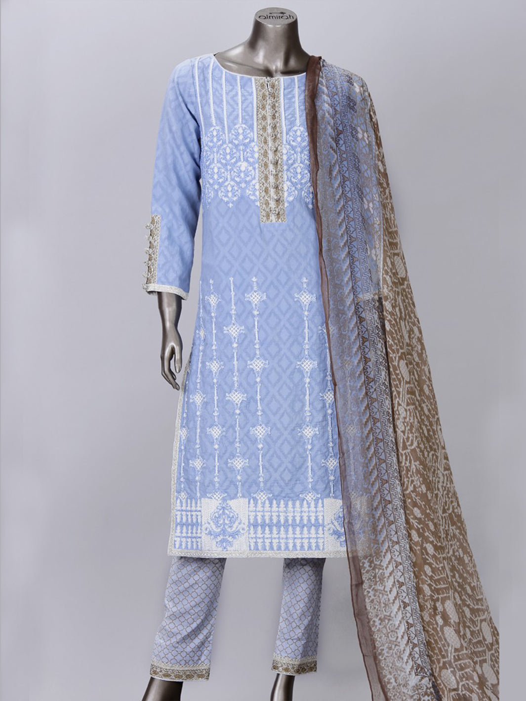 Sky Blue 3Pc Unstitched - ALP-307A