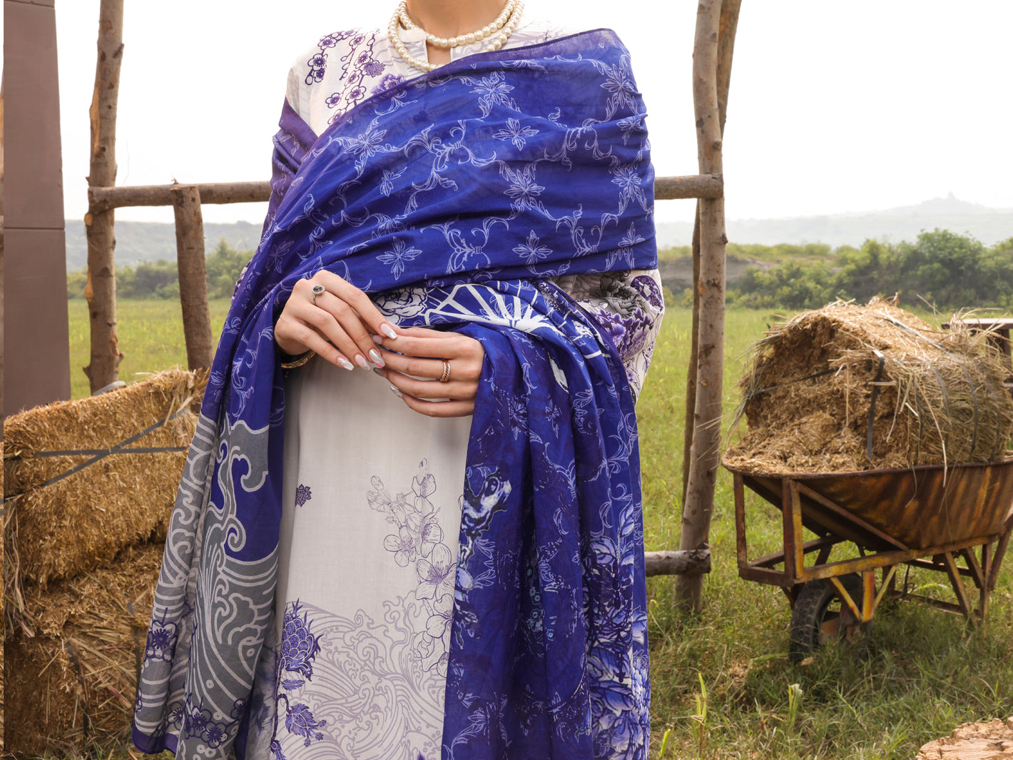 Grey Cambric Unstitched 3Pc - AWP-3PS-520