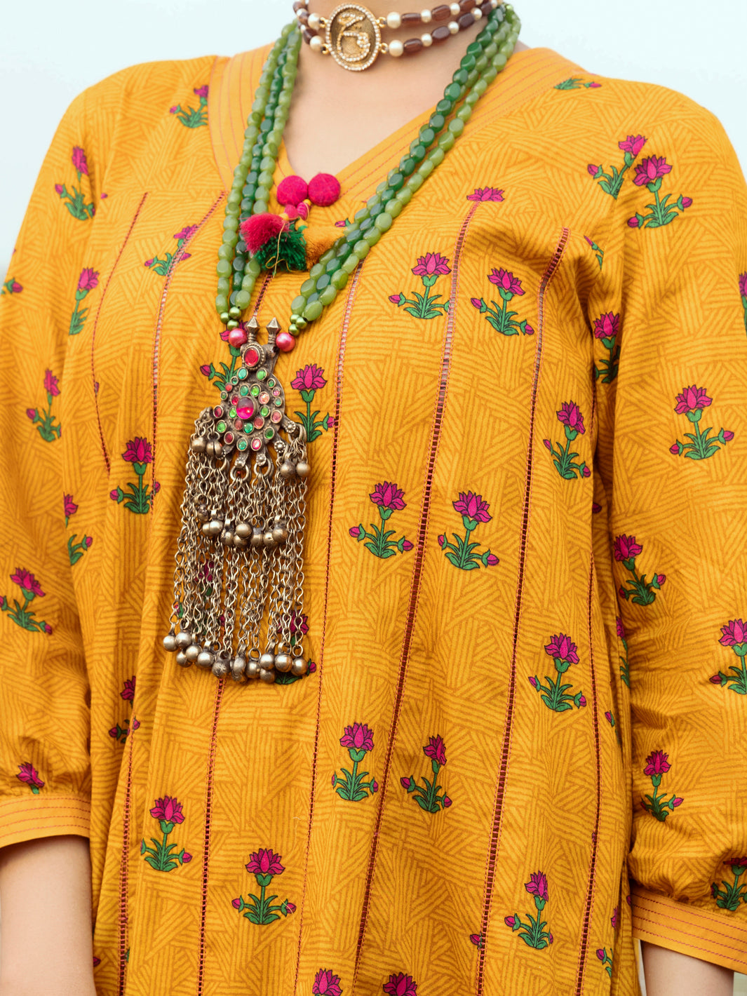 Mustard Cambric Unstitched 2Pc - AWP-2PS-529