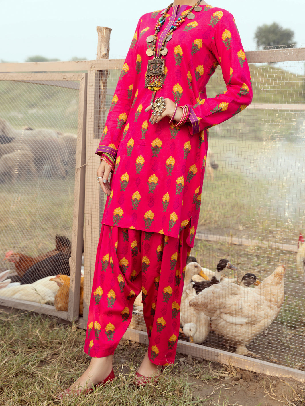 Fuchsia Cambric Unstitched 2Pc - AWP-2PS-532