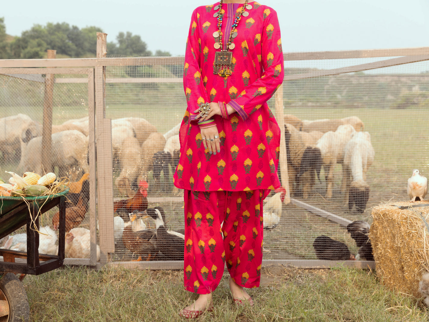 Fuchsia Cambric Unstitched 2Pc - AWP-2PS-532