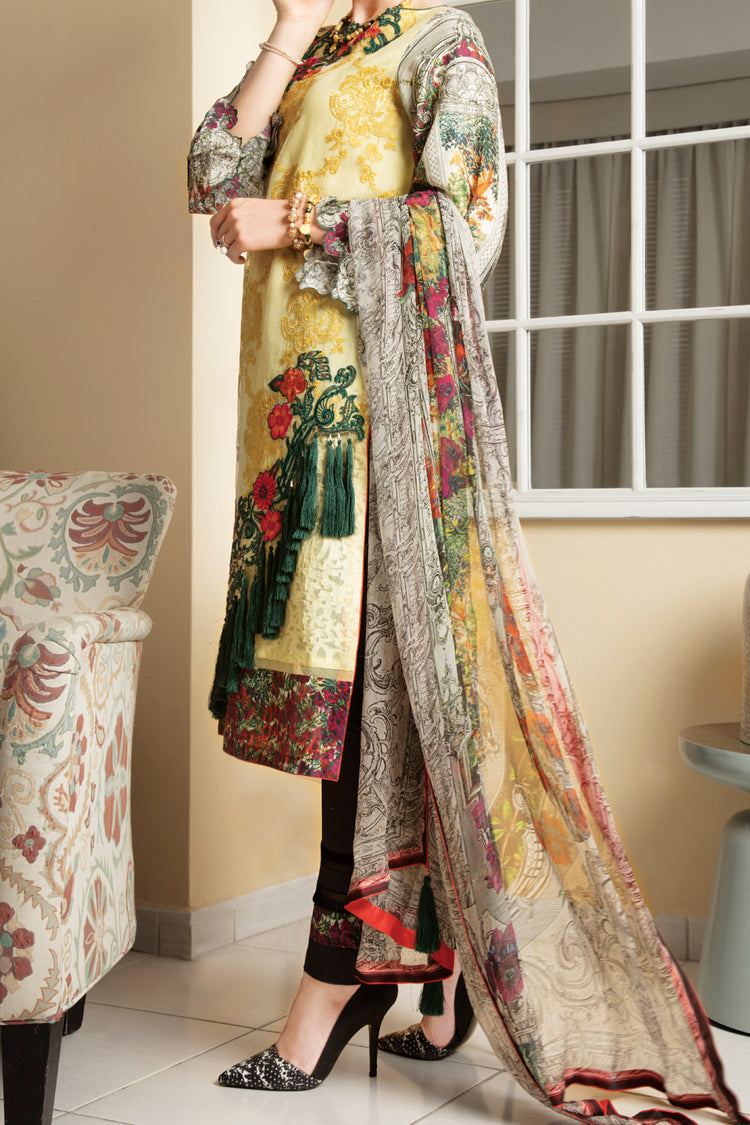 Lime Lawn 3Pc Stitched - ALP-557