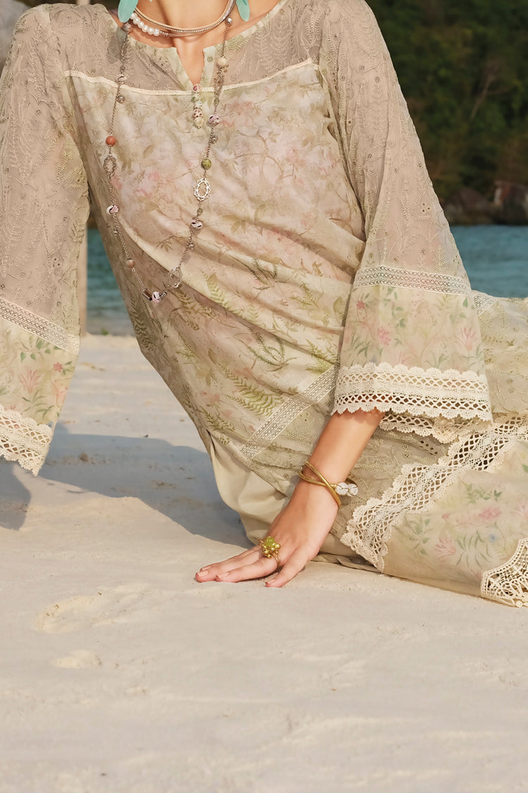 Green Schiffli Lawn 3 Piece Stitched - ALP-630