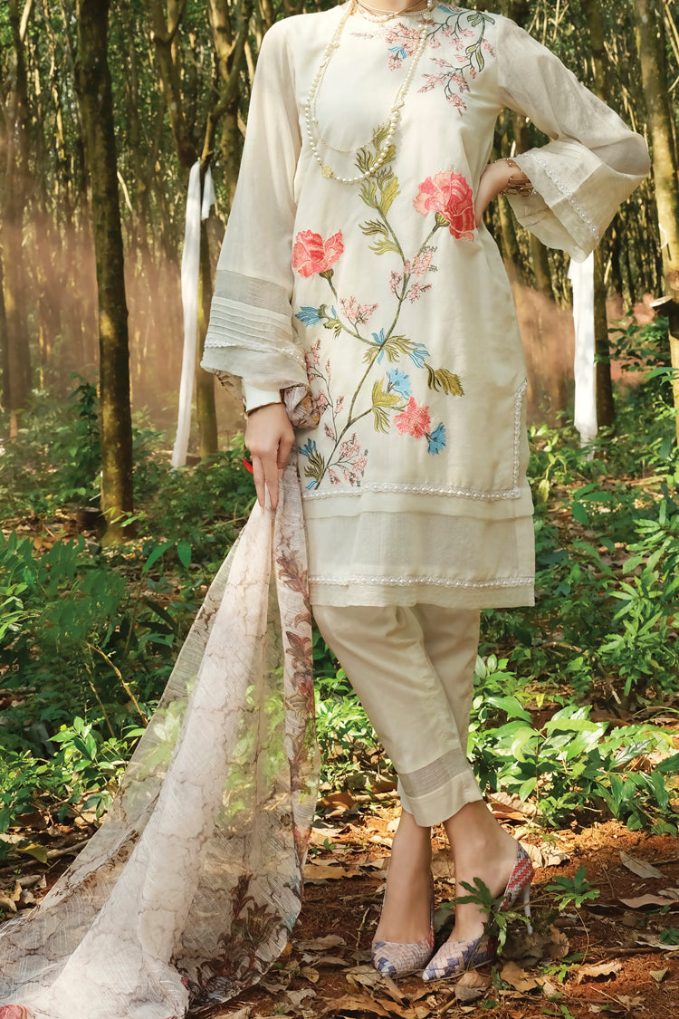 Off White Lawn 3 Piece Stitched - ALP-645