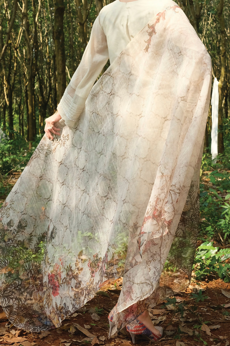 Off White Lawn 3 Piece Stitched - ALP-645