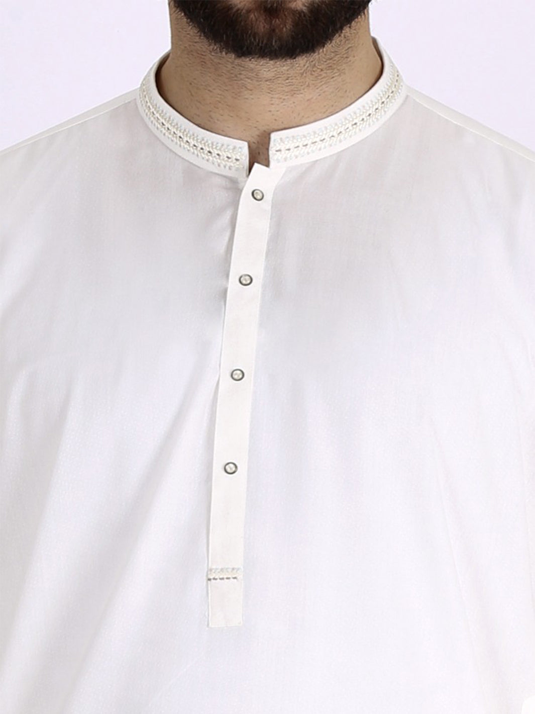 White Blended Kurta - AL-K-658