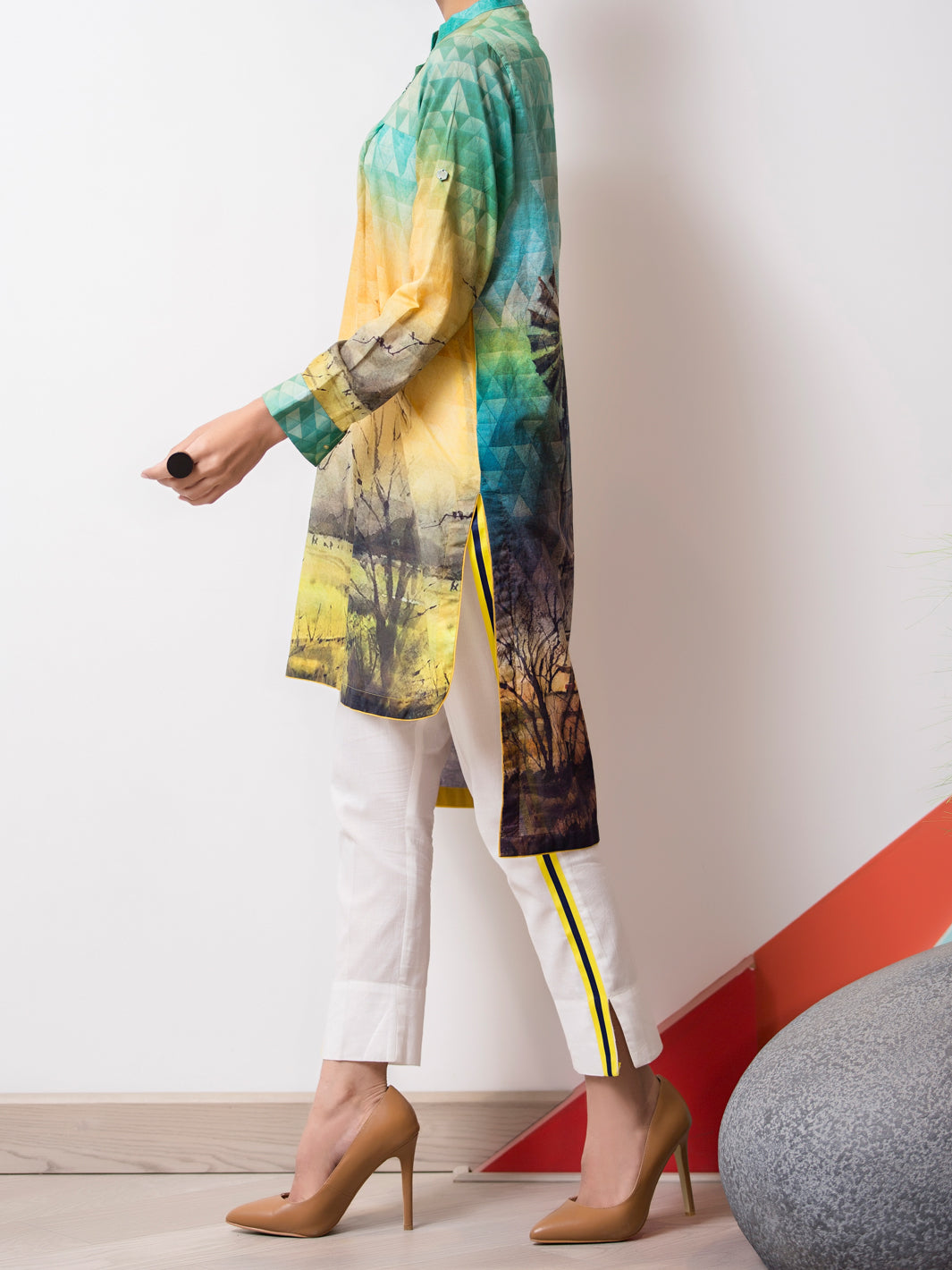 Turquoise Lawn Tunic - ALP-LK-663
