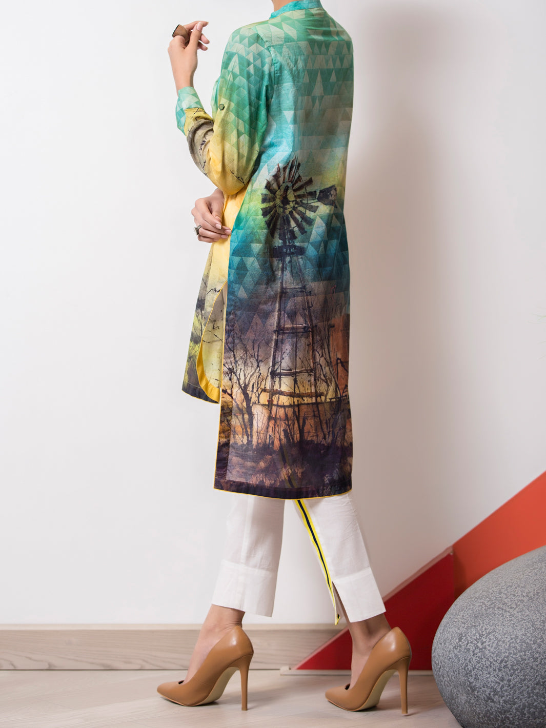 Turquoise Lawn Tunic - ALP-LK-663