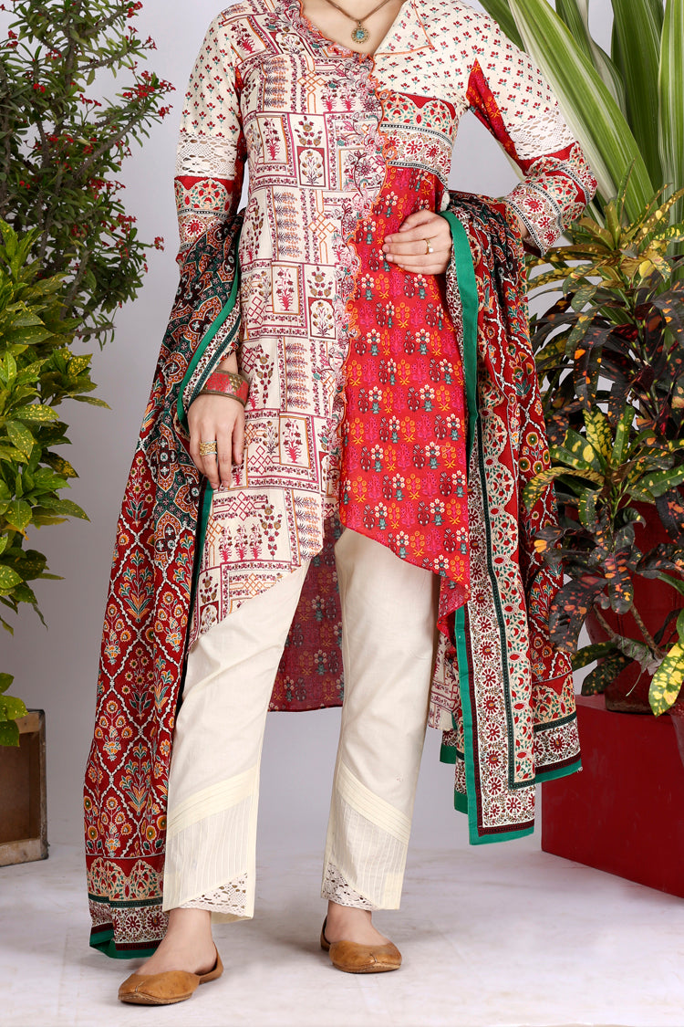 Off White Lawn 3 Piece Unstitched - ALP-700