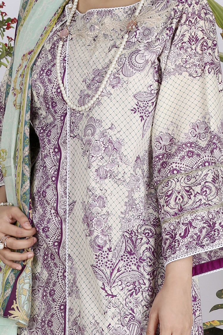 Purple Lawn 3 Piece Stitched - ALP-710