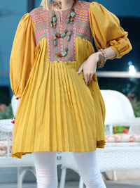 Mustard Jacquard Tunic - AL-LK-750