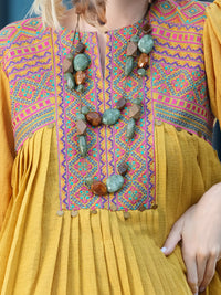 Mustard Jacquard Tunic - AL-LK-750