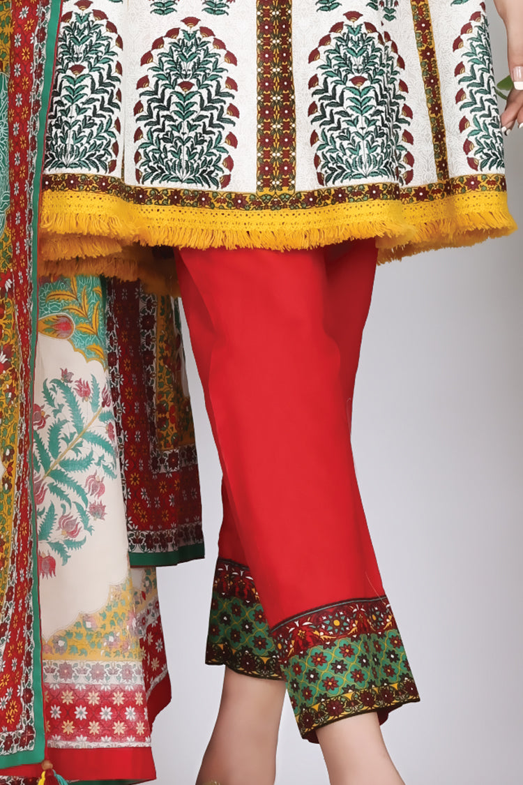White Cambric 3Pc Stitched - ALP-755