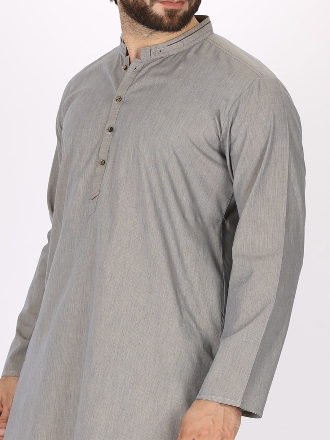 Light Grey Cotton Kurta - AL-K-759