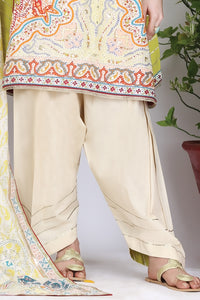 Off White Cambric 3Pc Stitched - ALP-763