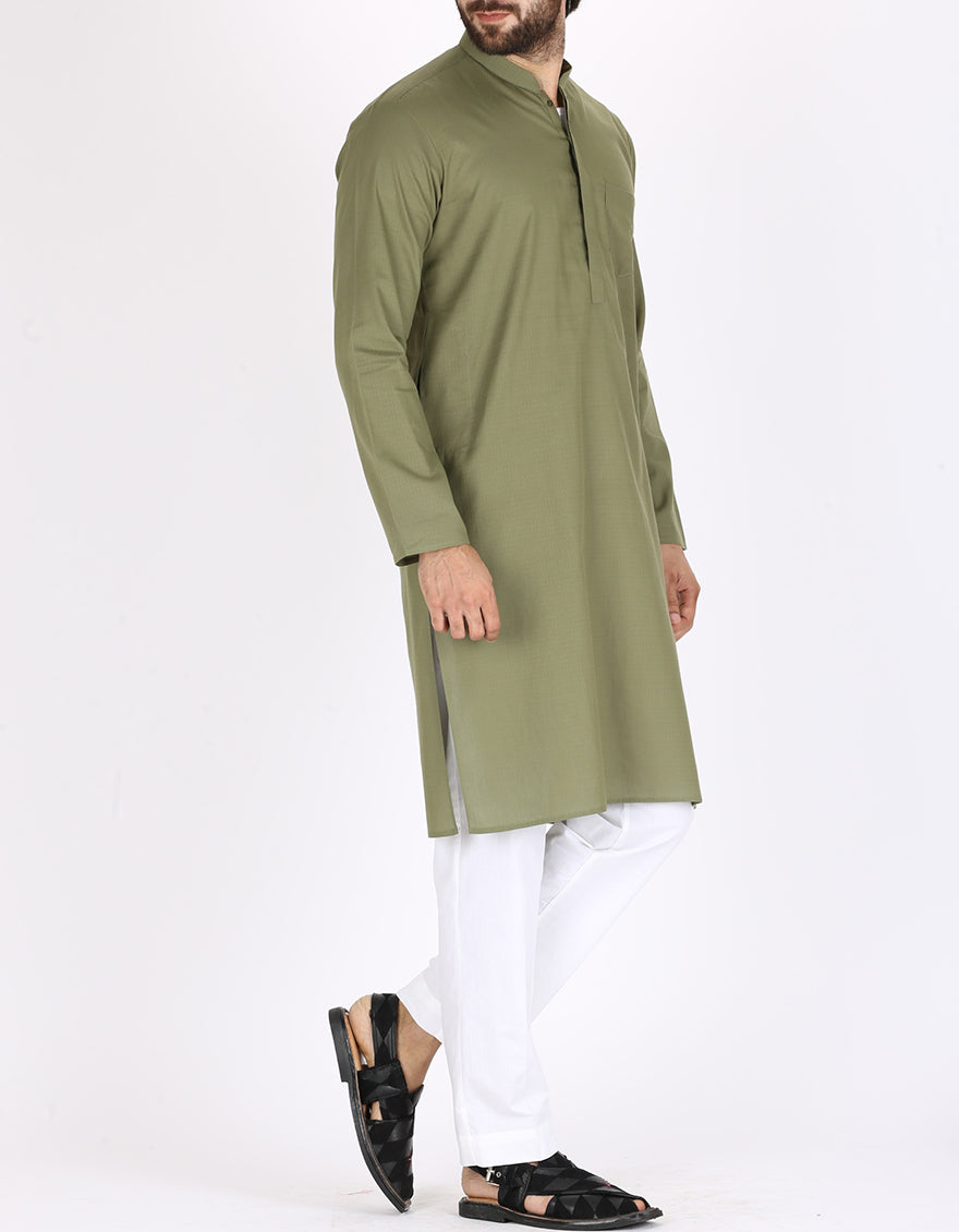 Green Cotton Kurta - AL-K-769