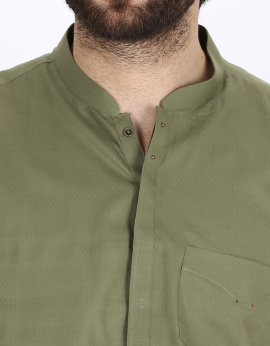 Green Cotton Kurta - AL-K-769