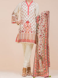 Off White Lawn 3Pc Stitched - ALP-3PS-776
