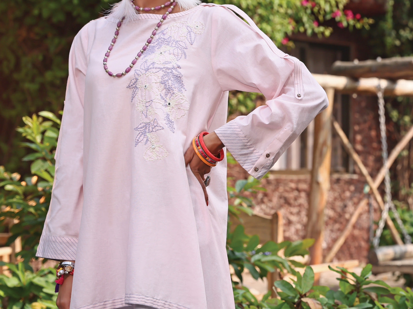 Light Purple Lawn Tunic - AL-LK-776