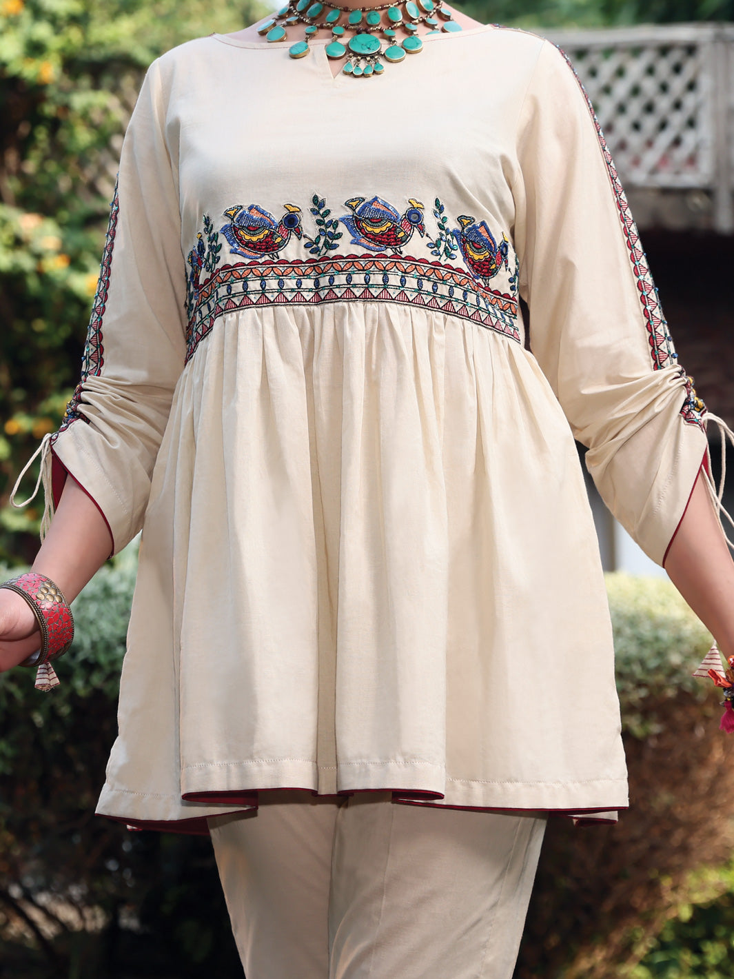 Beige Lawn Tunic - AL-LK-777