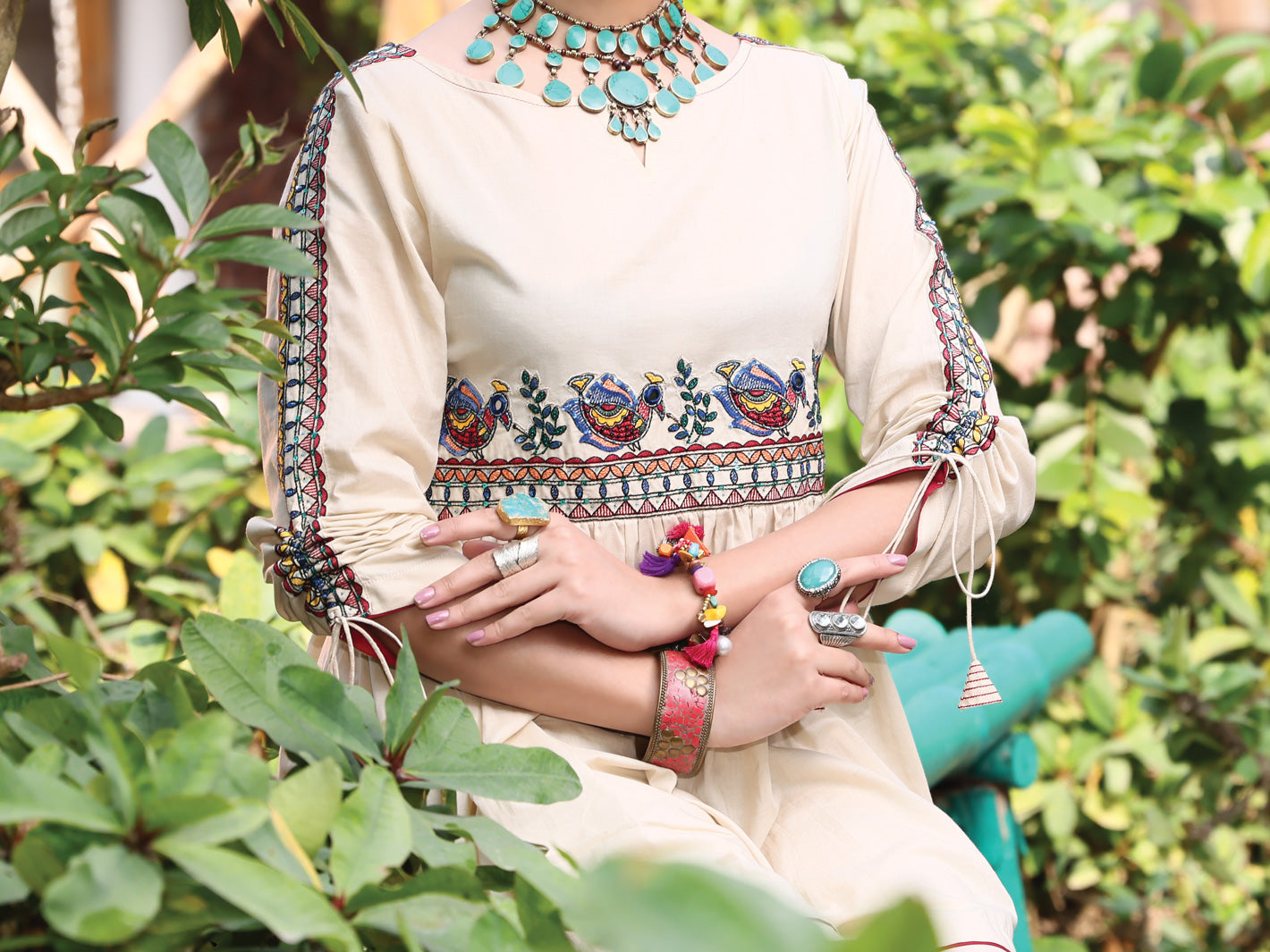 Beige Lawn Tunic - AL-LK-777