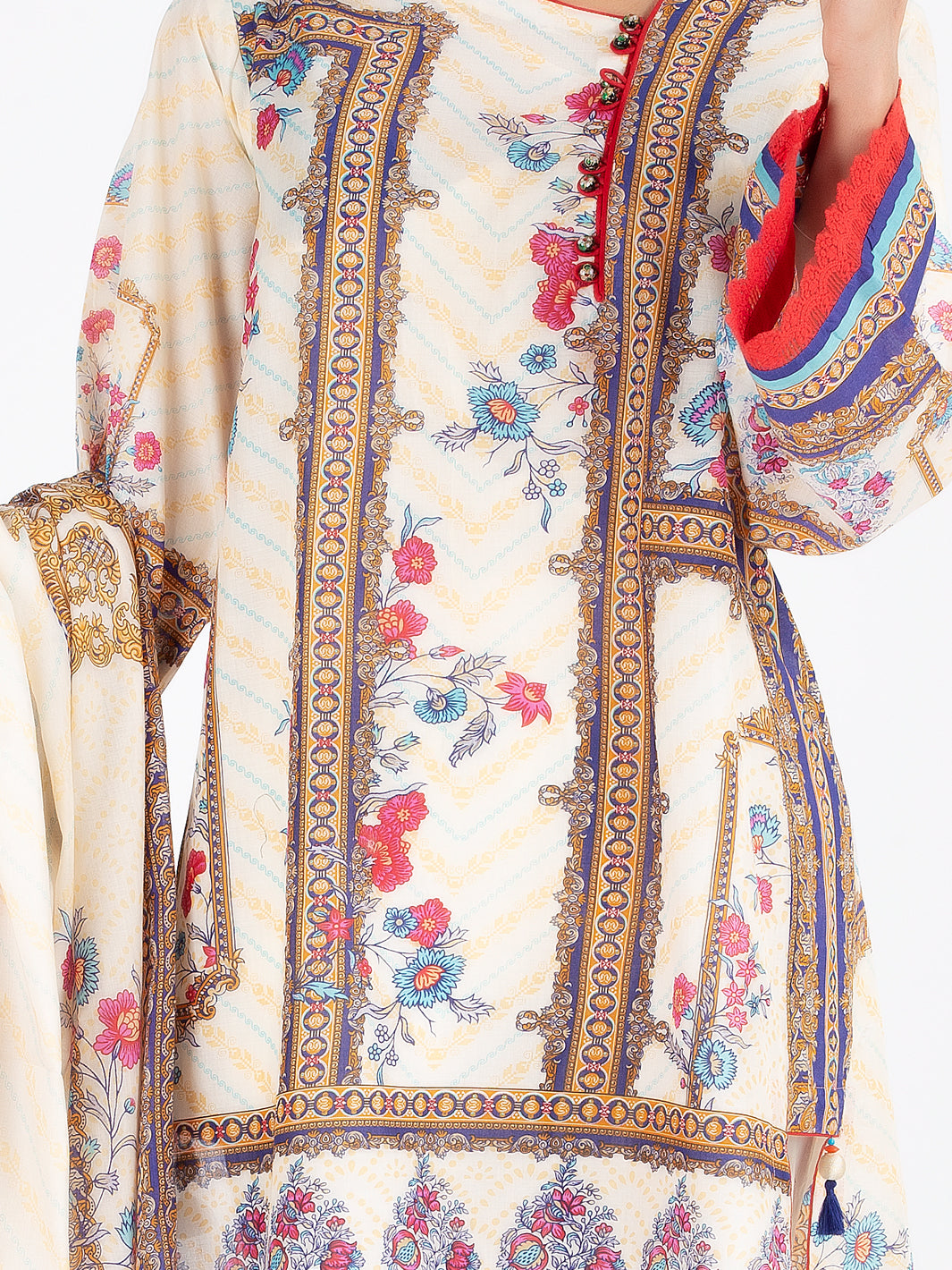Ivory Lawn 3 Piece Stitched - ALP-3PS-801