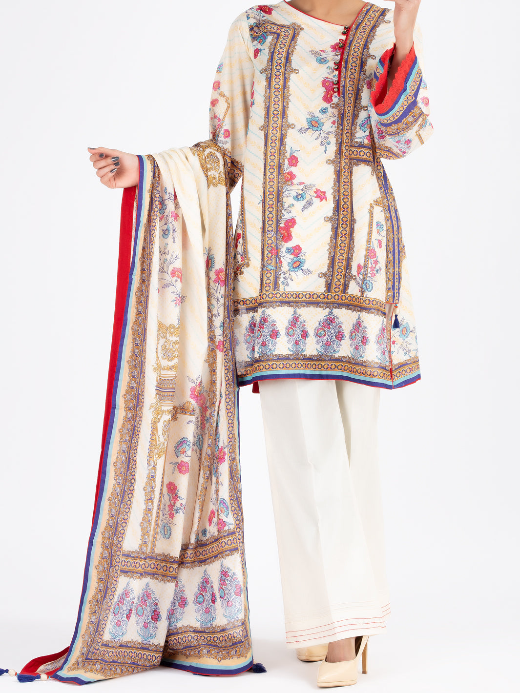 Ivory Lawn 3 Piece Stitched - ALP-3PS-801