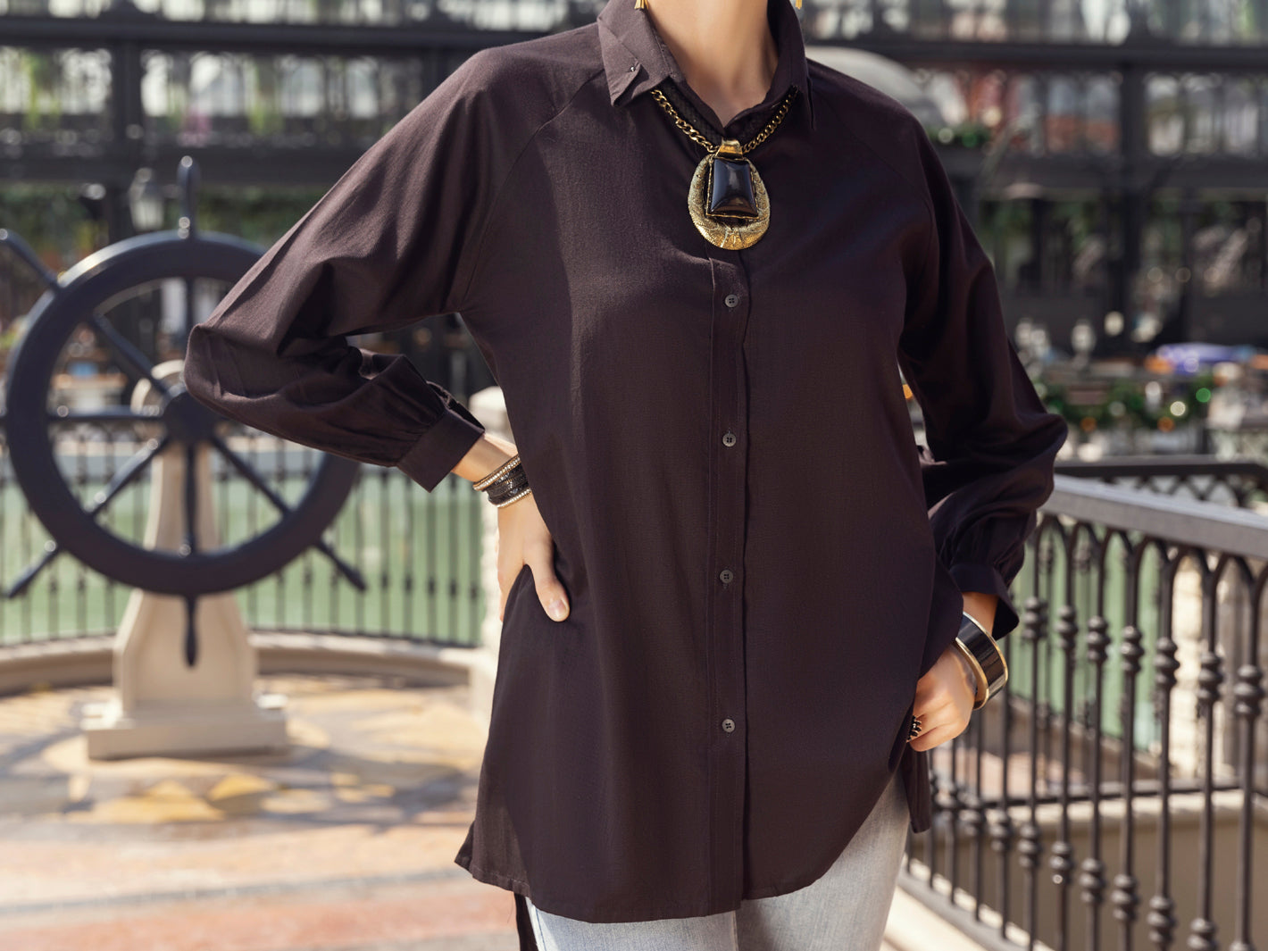 Black Twill Tunic - AL-LK-806