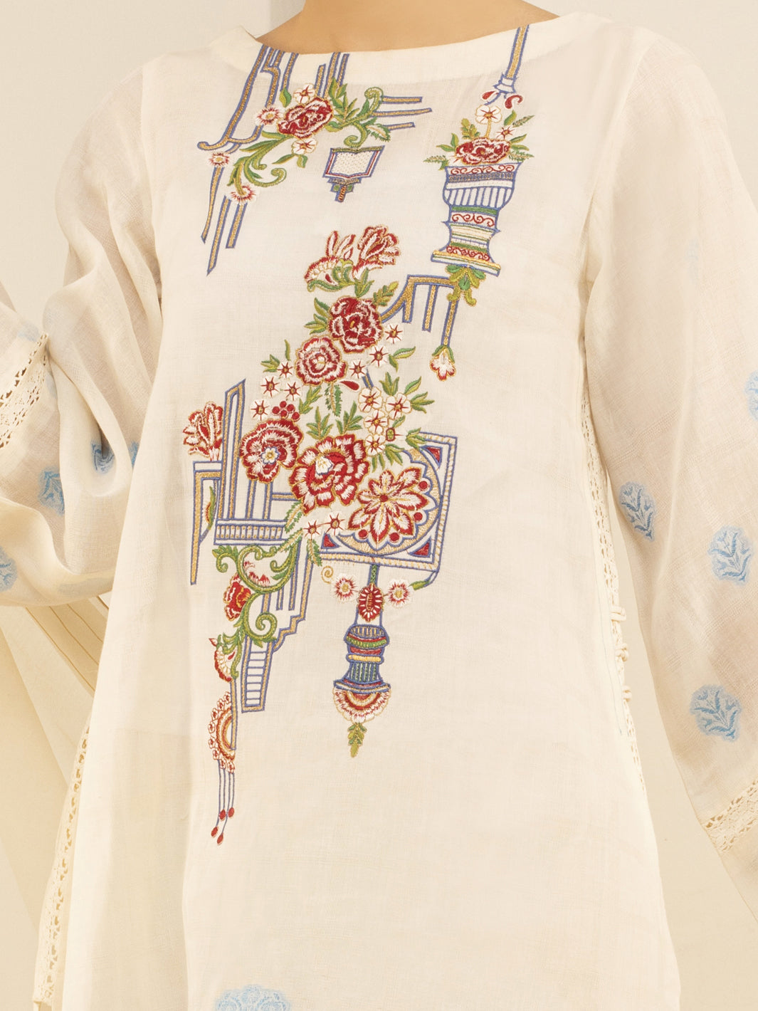 White Jacquard 3Pc Stitched - ALP-3PS-844