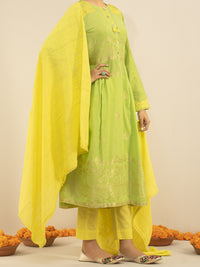 Green Jacquard 3Pc Stitched - ALP-3PS-846