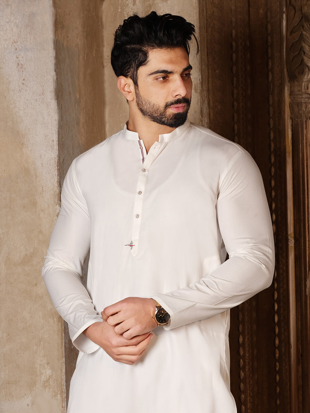 White Blended Kurta - AL-K-850