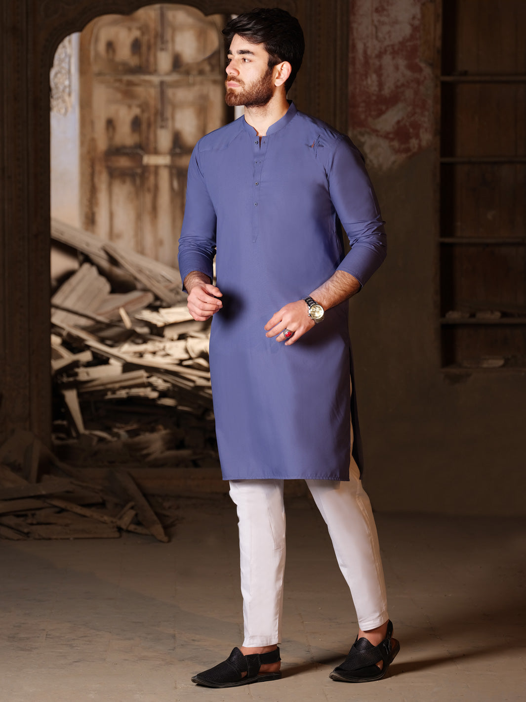 Blue Blended Kurta - AL-K-851