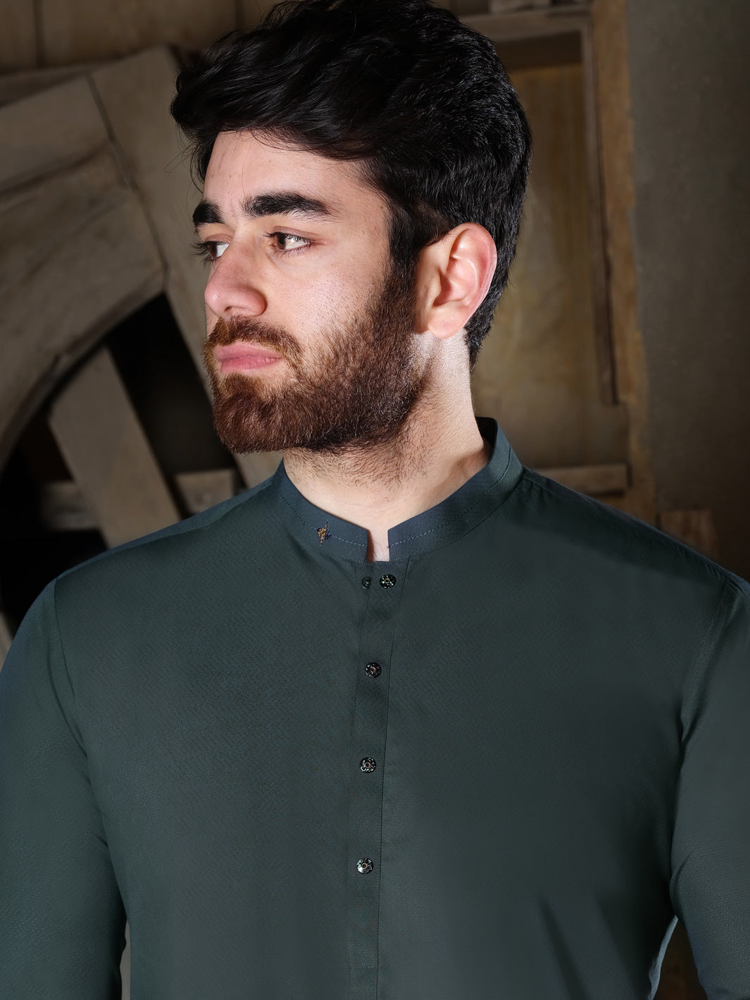Green Blended Kurta - AL-K-852