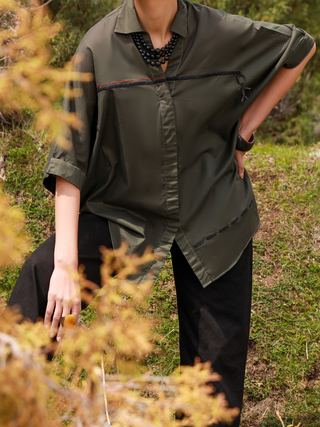Army Green Cambric Tunic -AL-LK-855