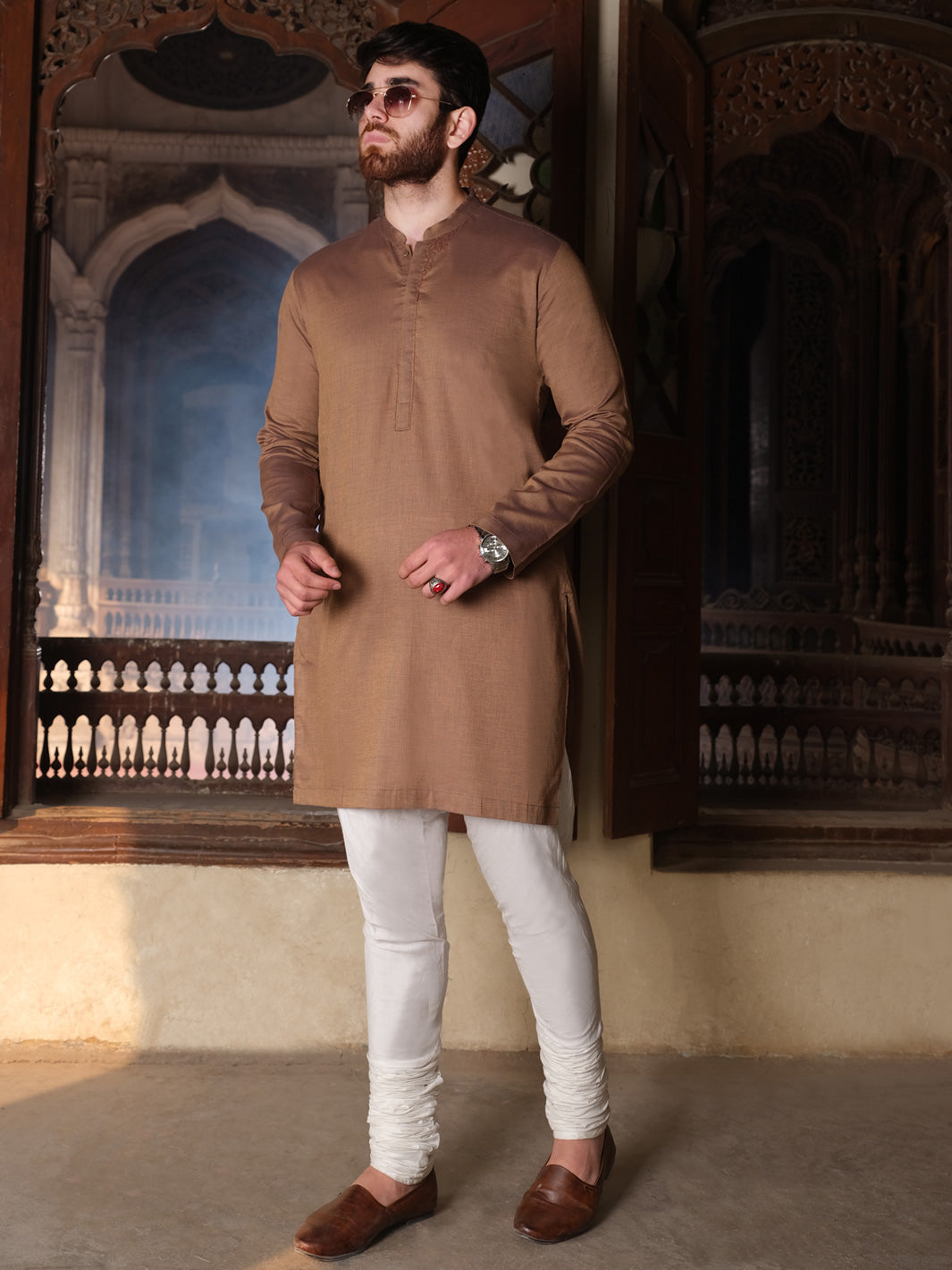 Brown Blended Kurta - AL-K-858