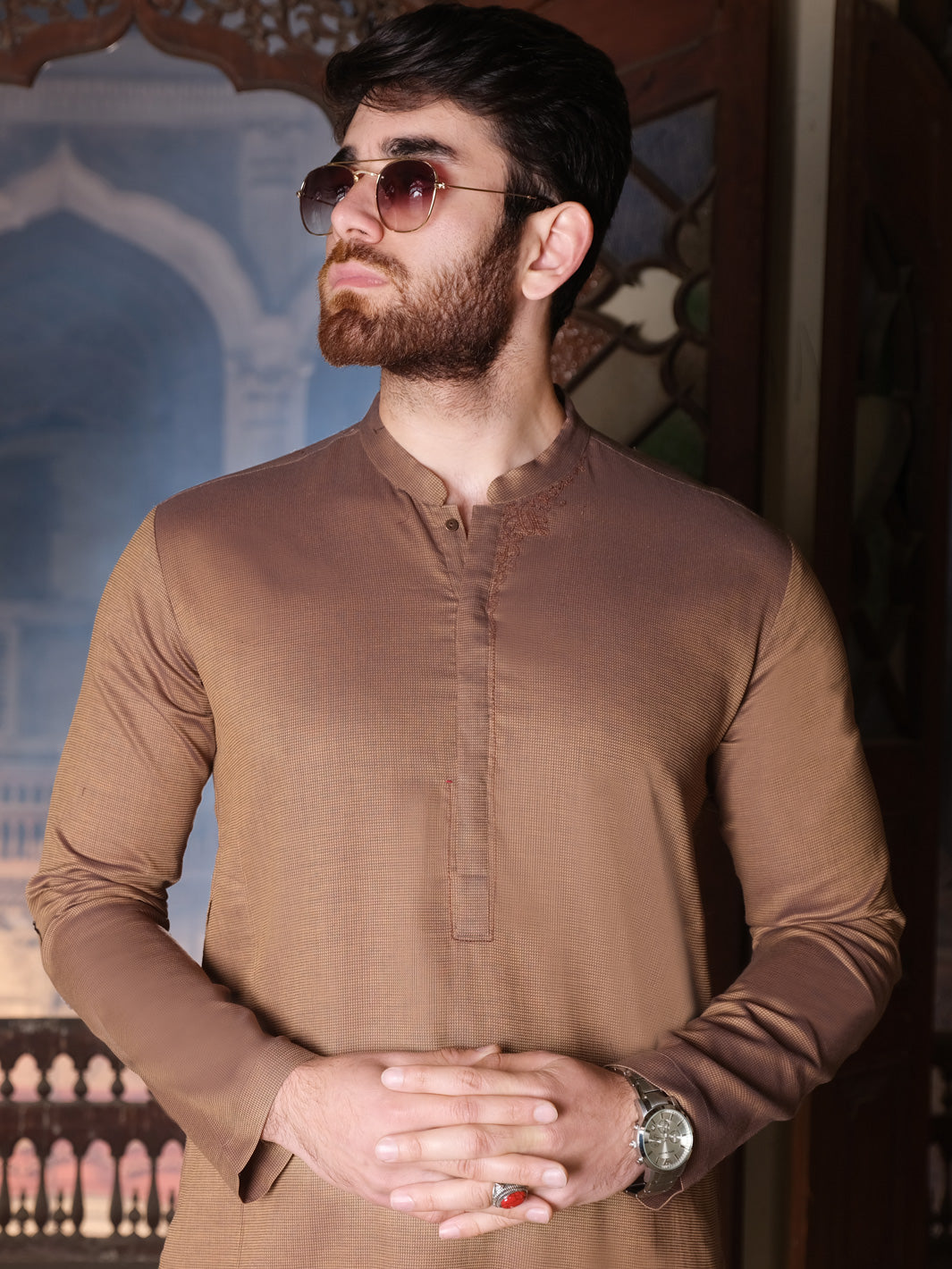 Brown Blended Kurta - AL-K-858
