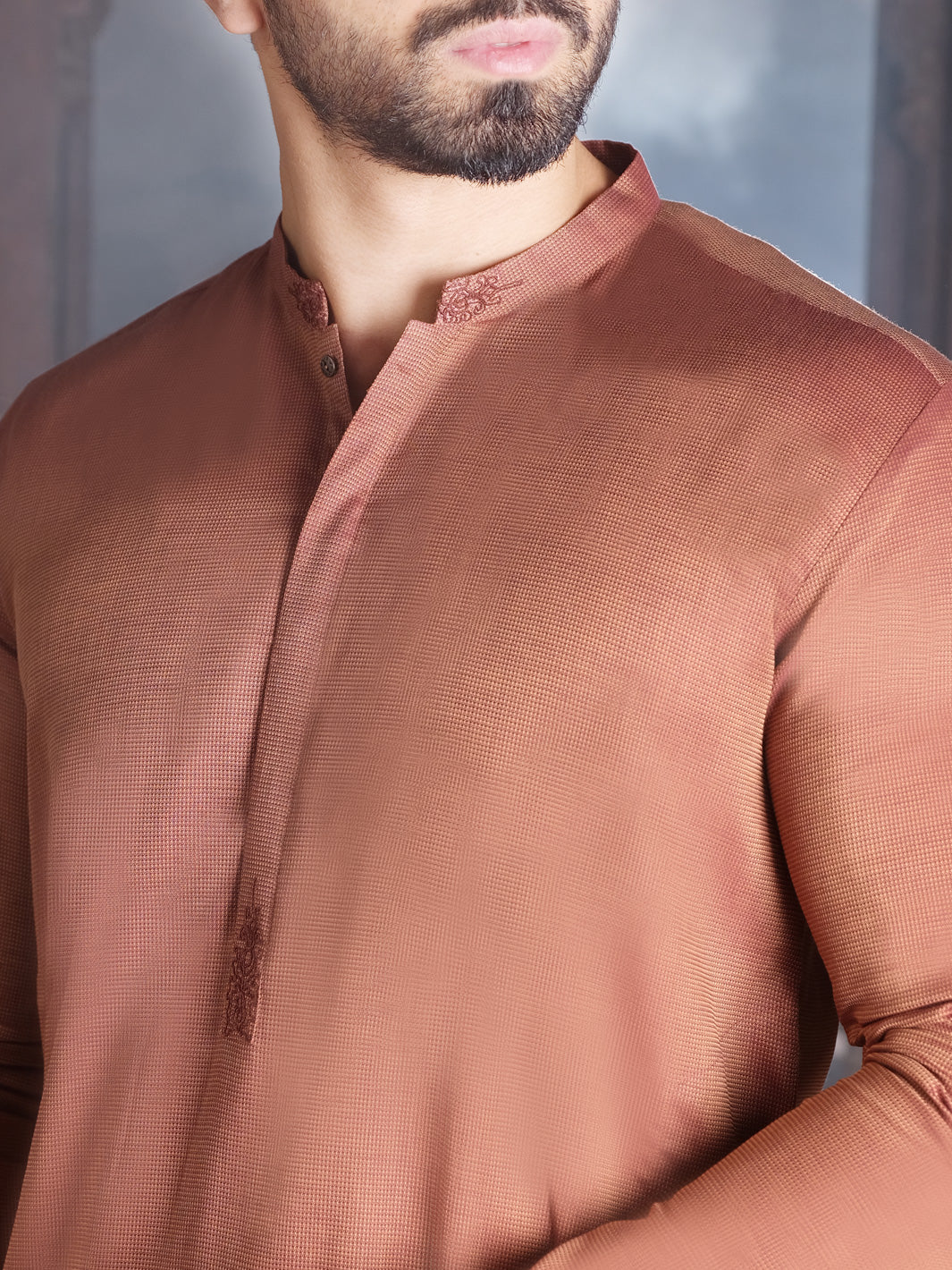 Orange Blended Kurta - AL-K-860