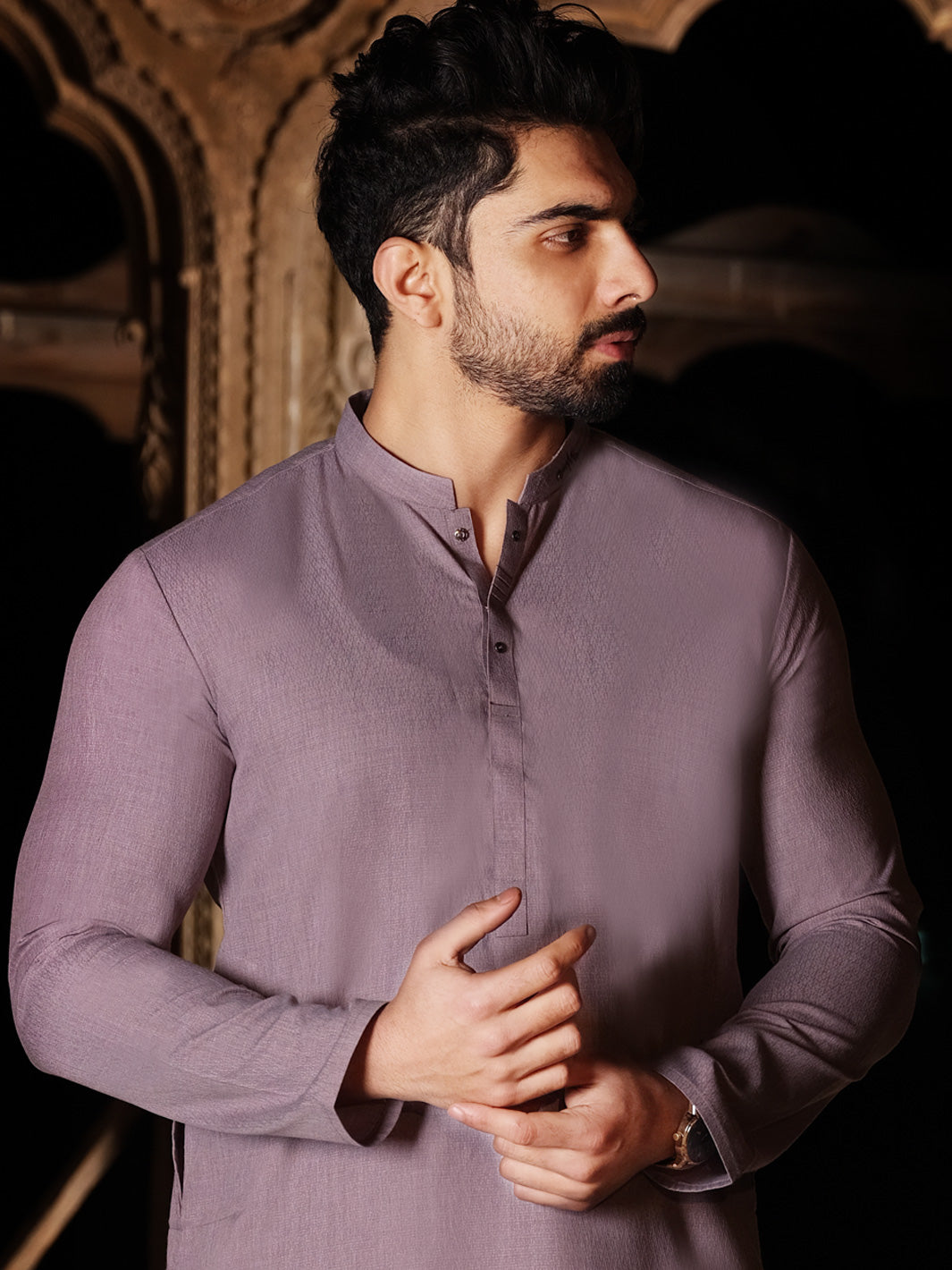 Light Purple Blended Kurta - AL-K-863