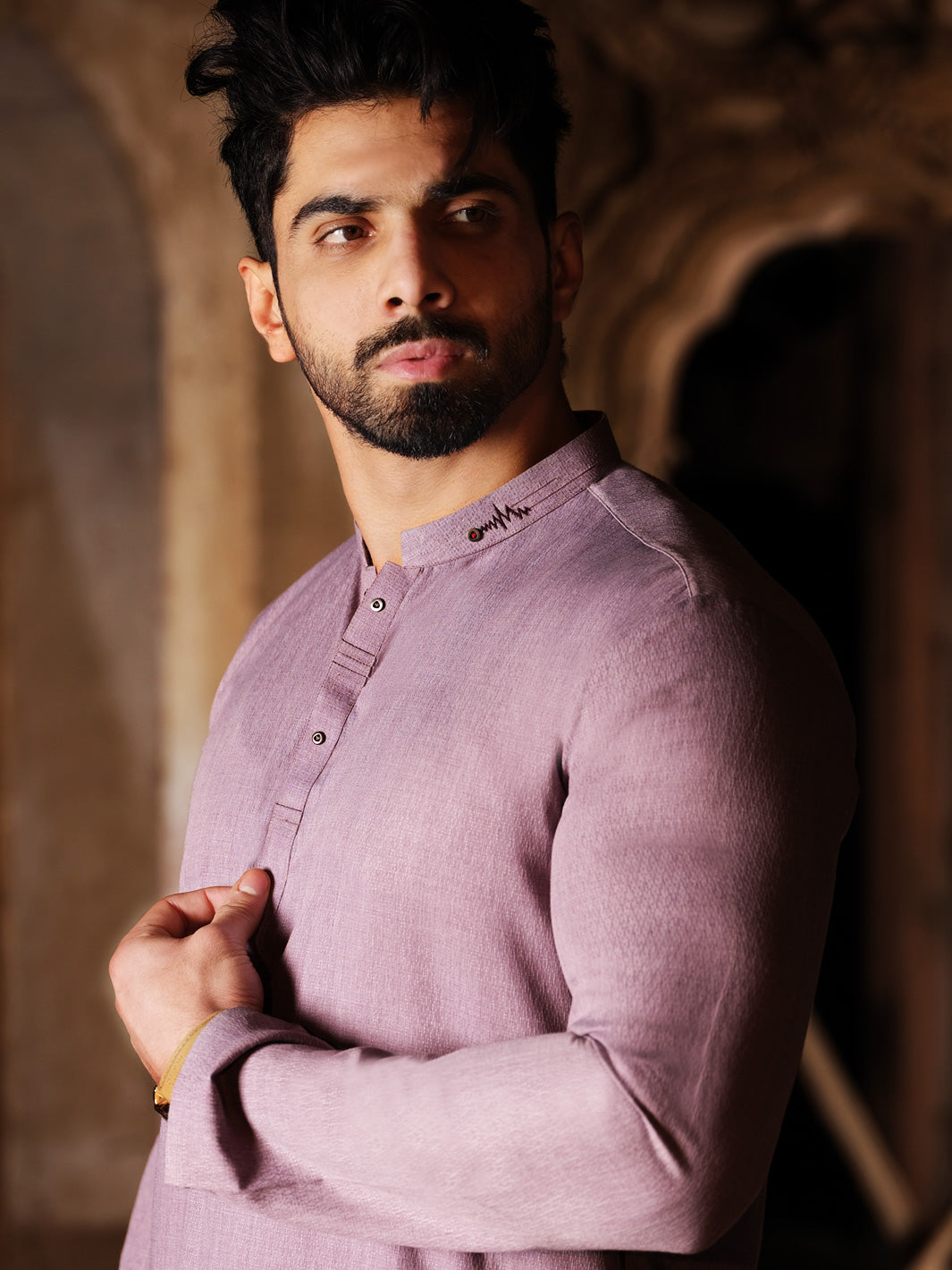 Light Purple Blended Kurta - AL-K-863