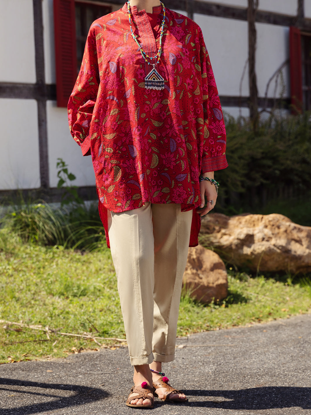 Red Cambric Tunic - AL-LK-864