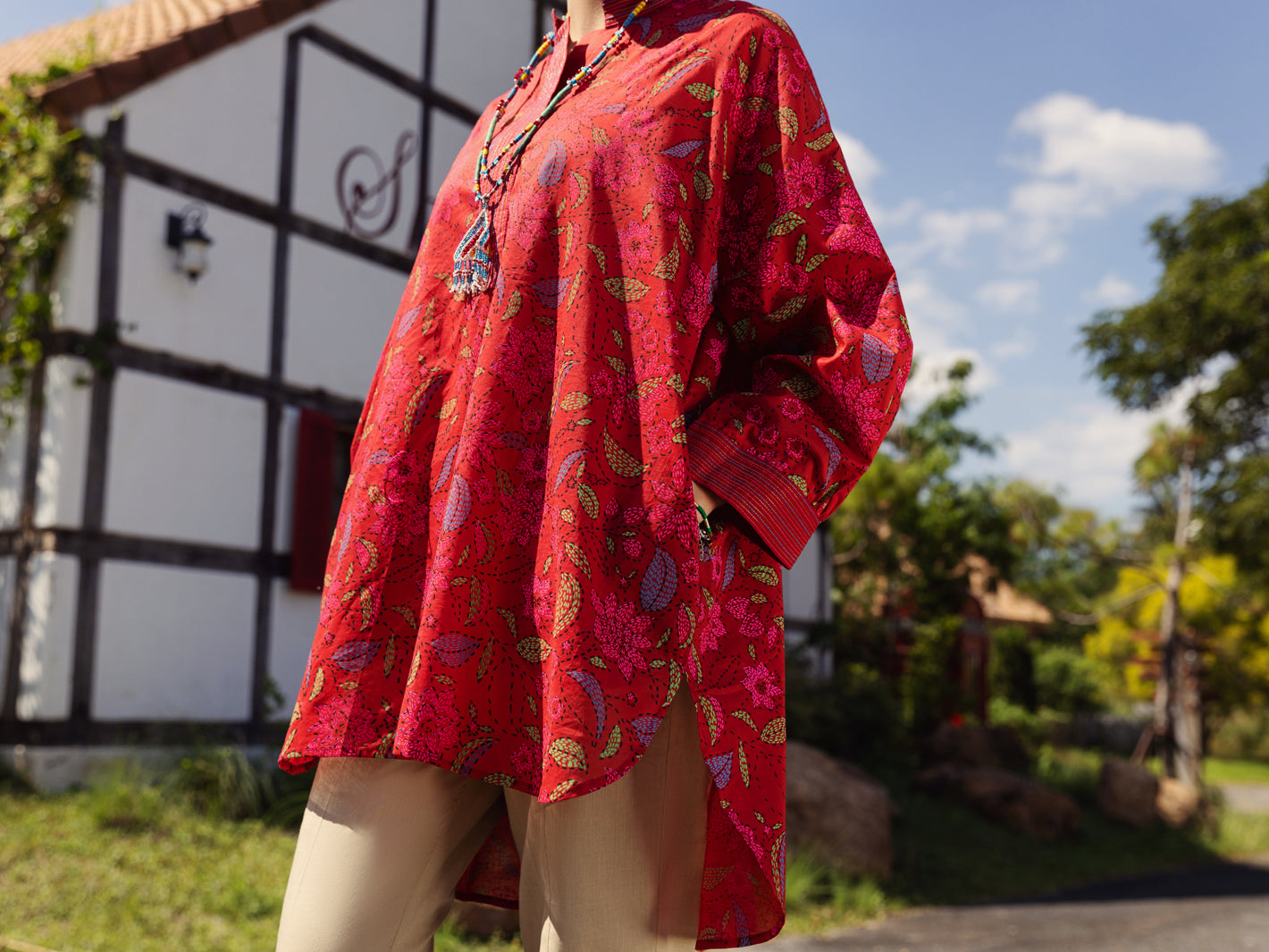 Red Cambric Tunic - AL-LK-864