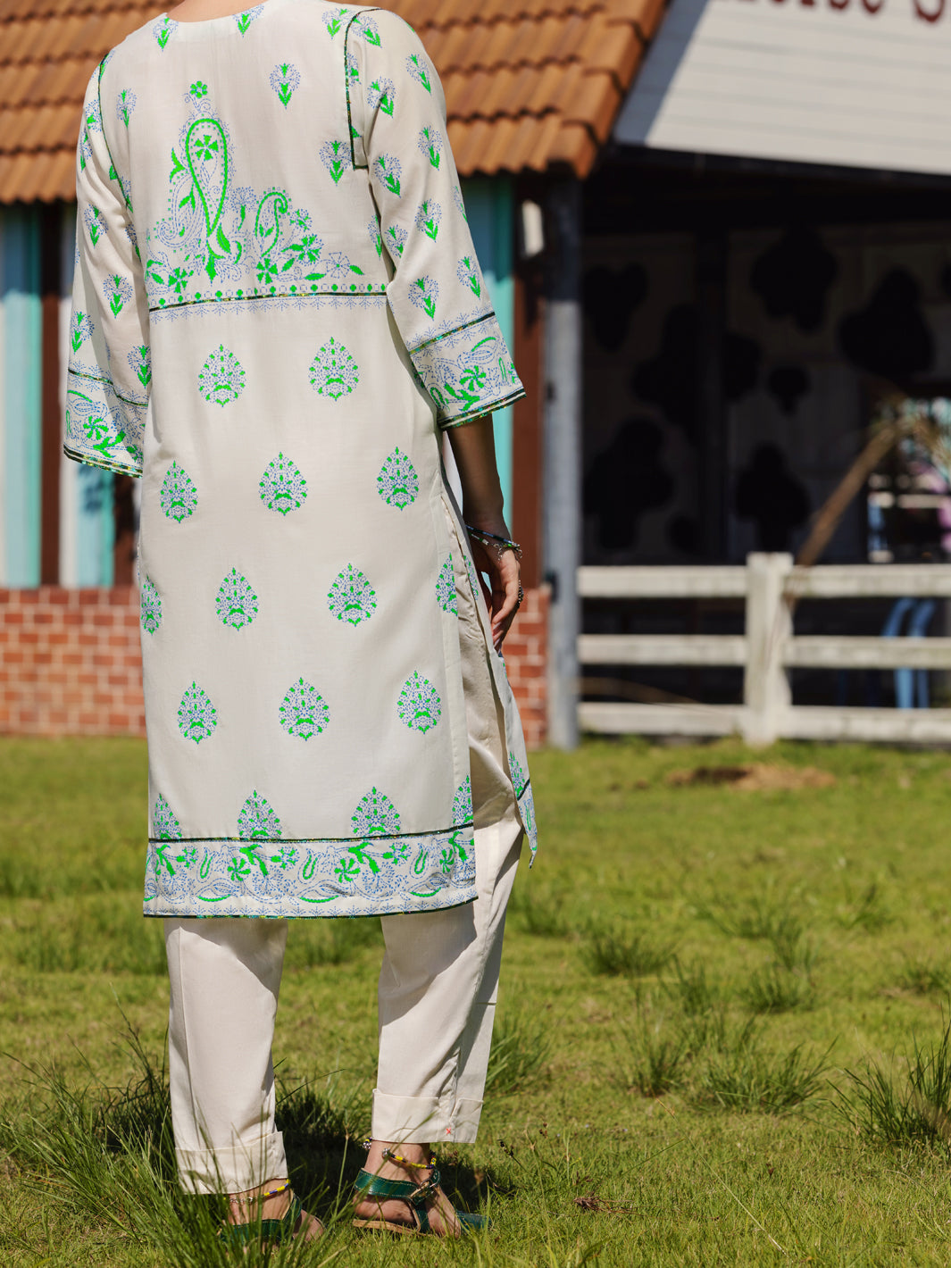 Sage Green Cambric Tunic - AL-LK-867