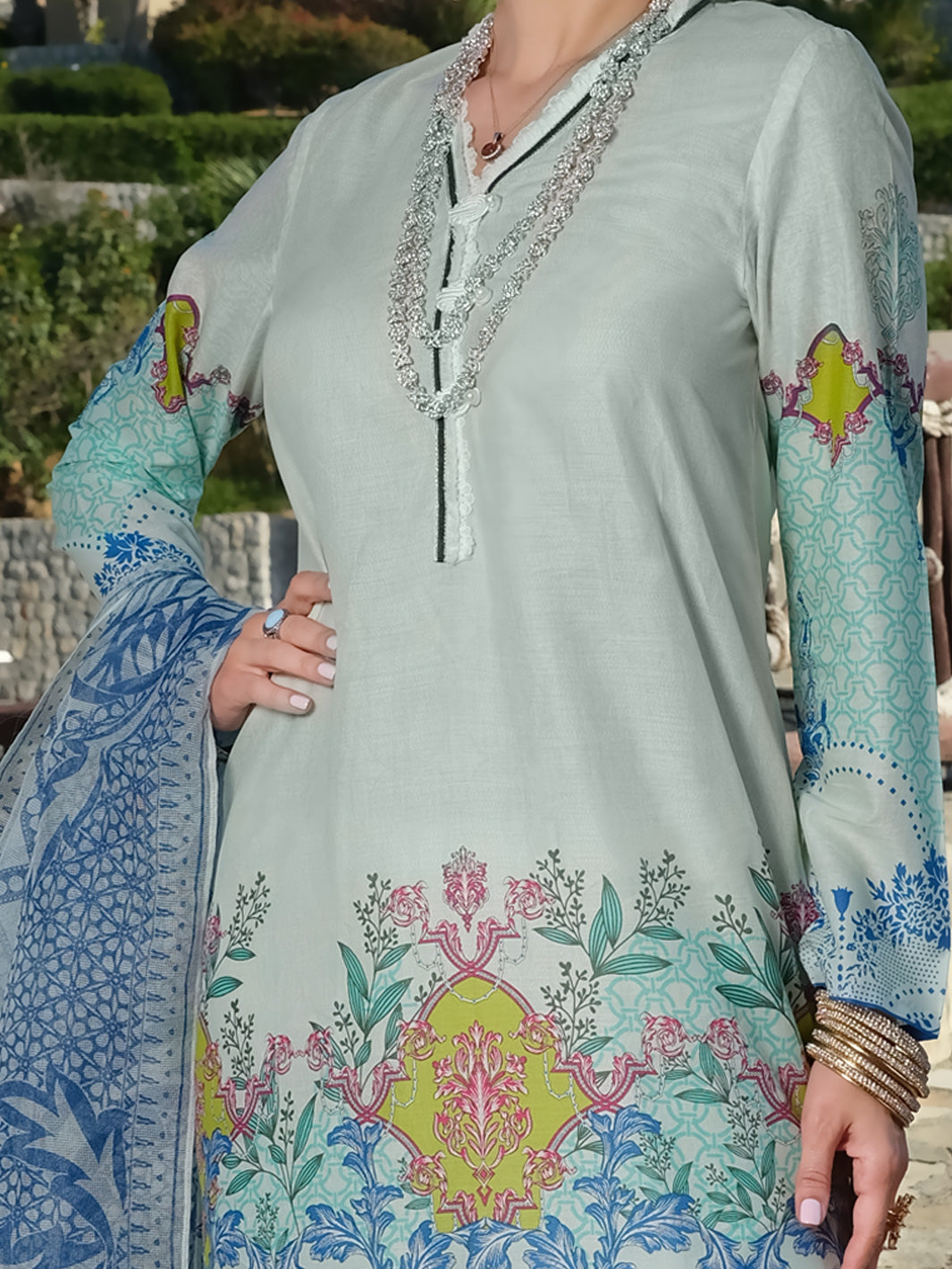 Aqua Lawn 3Pc Stitched - ALP-3PS-889