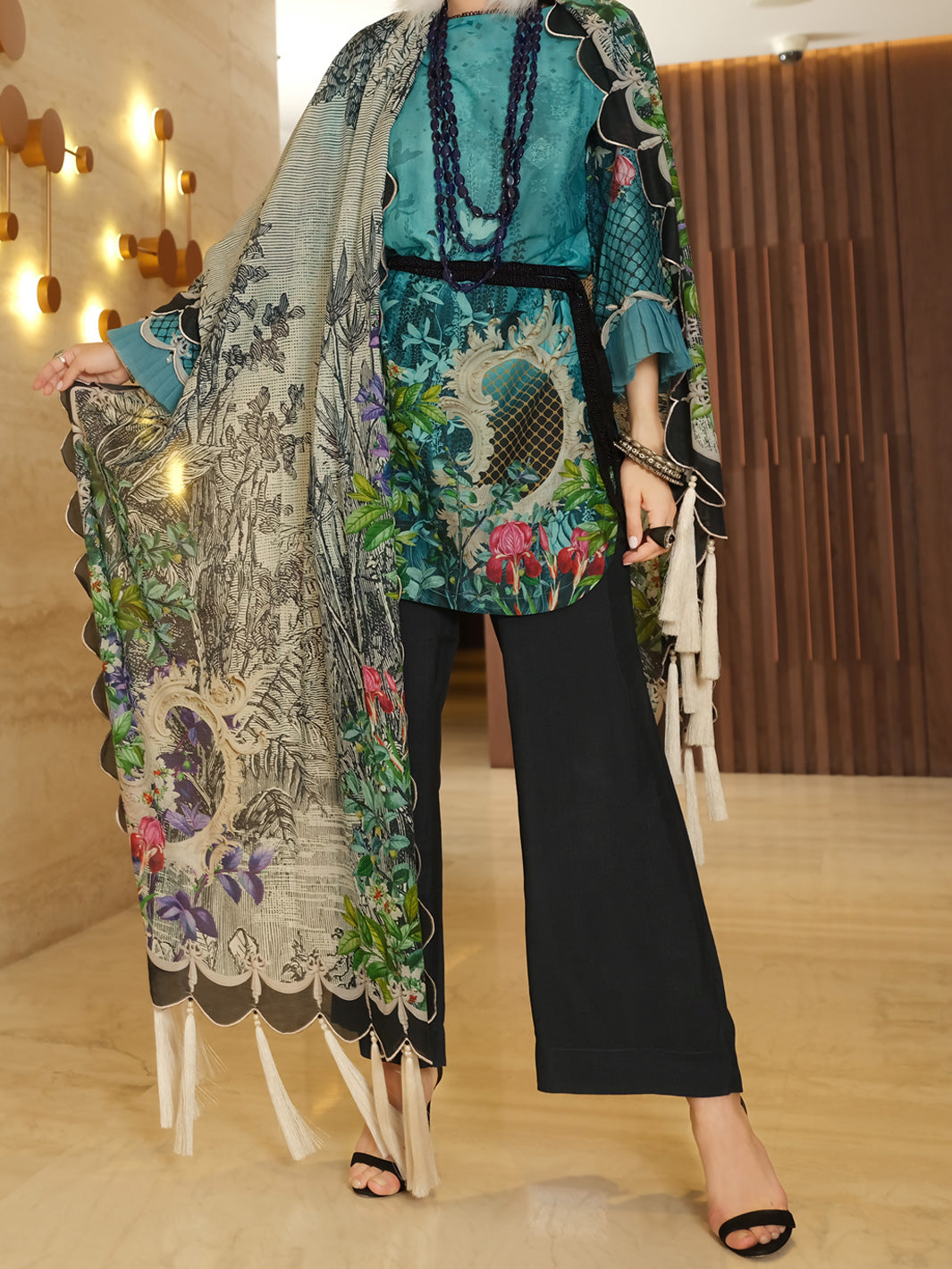 Teal Lawn 2Pc Unstitched - ALP-2PS-912