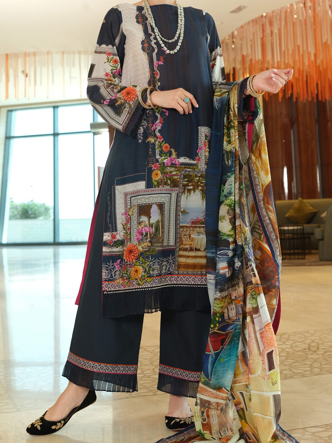 Blue Lawn 2Pc Unstitched - ALP-2PS-916