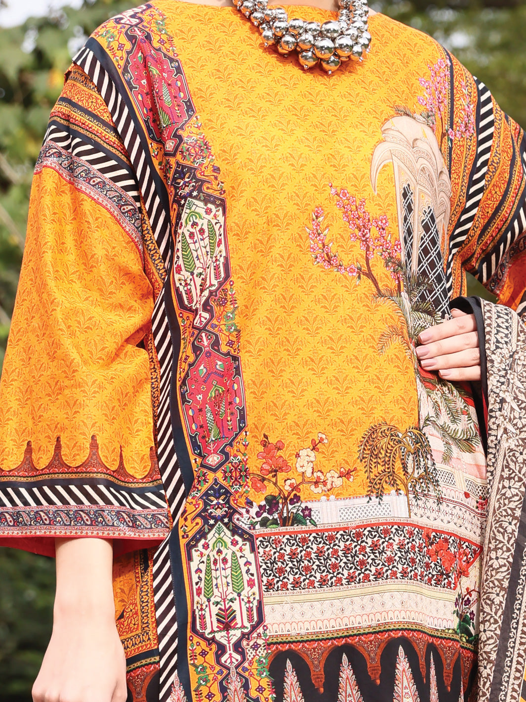 Orange Lawn 3 Piece Stitched - ALP-3PS-929