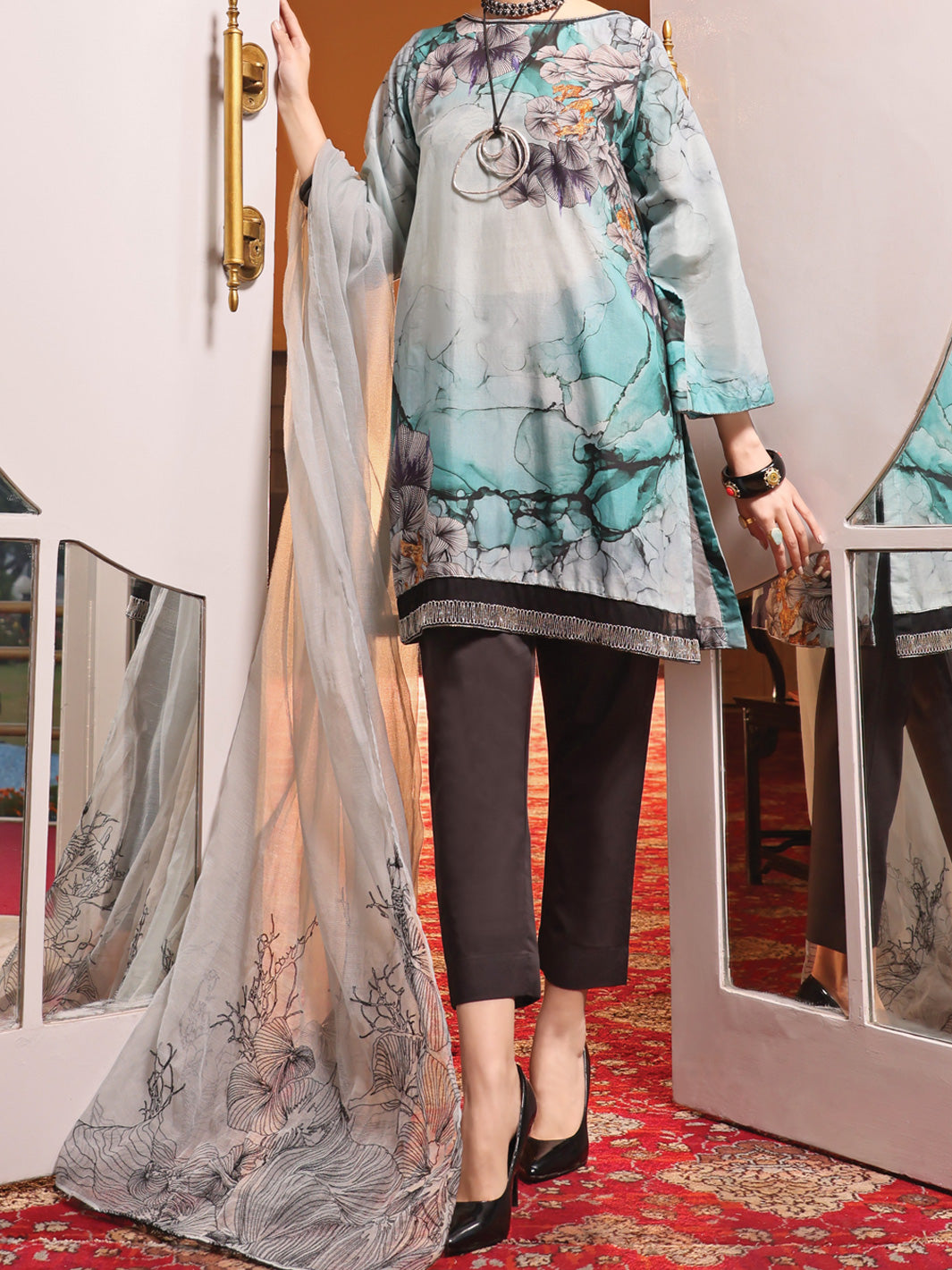 Teal Lawn 3 Piece Unstitched - ALP-3PS-940