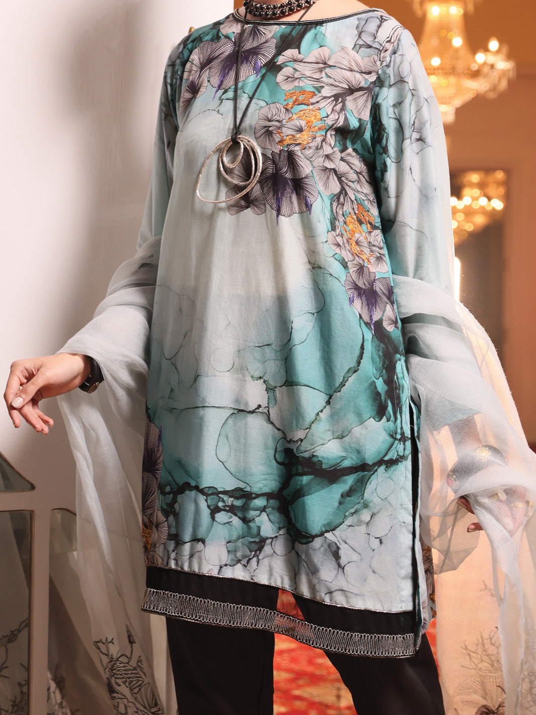 Teal Lawn 3 Piece Stitched - ALP-3PS-940