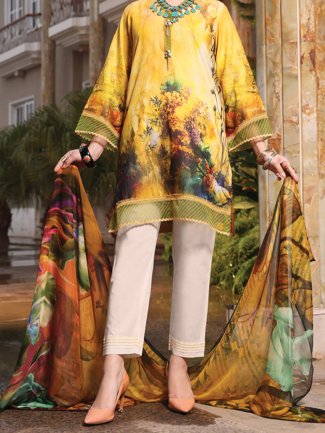 Yellow Lawn 3Pc Unstitched - ALP-3PS-941